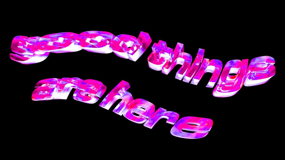 Vibrant abstract neon 3D shapes